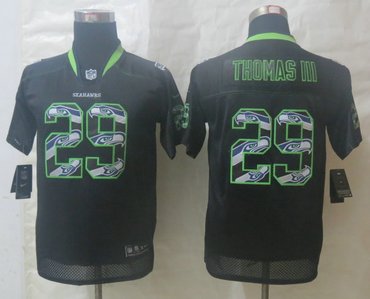 2014 Youth Nike Seattle Seahawks 29# Earl Thomas III New Lights Out Black Elite Jersey