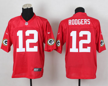 2014 nfl Green Bay Packers #12 Rodgers QB red jerseys