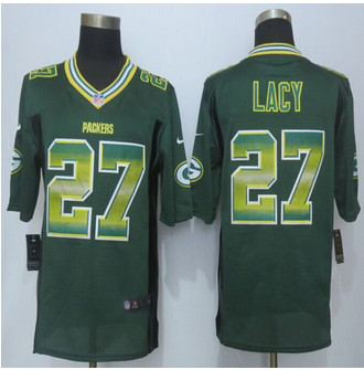 2015 New Green Bay Packers #27 Eddie Lacy Pro Line Green Fashion Strobe Jersey