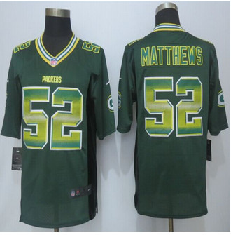 2015 New Green Bay Packers #52 Clay Matthews Pro Line Green Fashion Strobe Jersey