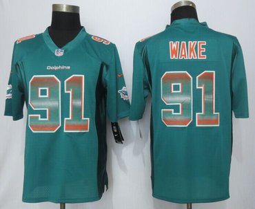 2015 New Miami Dolphins #91 Wake Green Strobe Limited Jersey