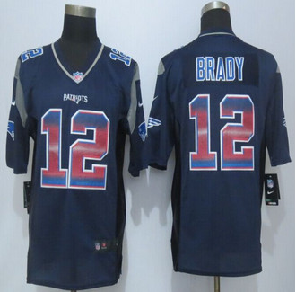 2015 New New England Patriots #12 Tom Brady Pro Line Navy Blue Fashion Strobe Jersey