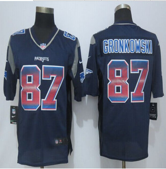 2015 New New England Patriots #87 Rob Gronkowski Pro Line Navy Blue Fashion Strobe Jersey