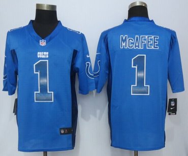 2015 New New Indianapolis Colts #1 McAfee Blue Strobe Limited Jersey