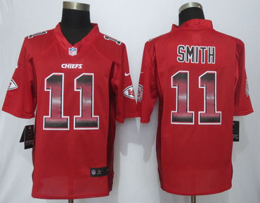 2015 New New Kansas City Chiefs #11 Alex Smith Red Strobe Limited Jersey