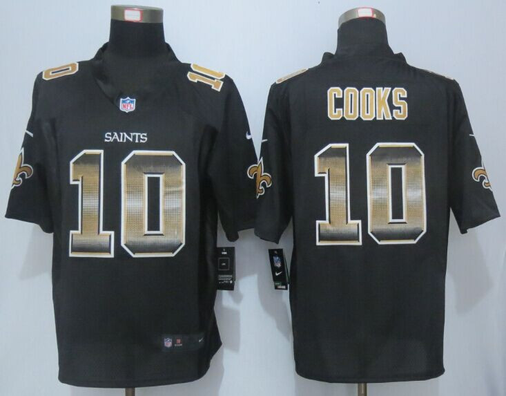 2015 New New New Orleans Saints #10 Brandin Cooks Black Strobe Limited Jersey