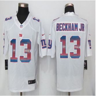 2015 New New York Giants #13 Odell Beckham Jr White Strobe Limited Jersey