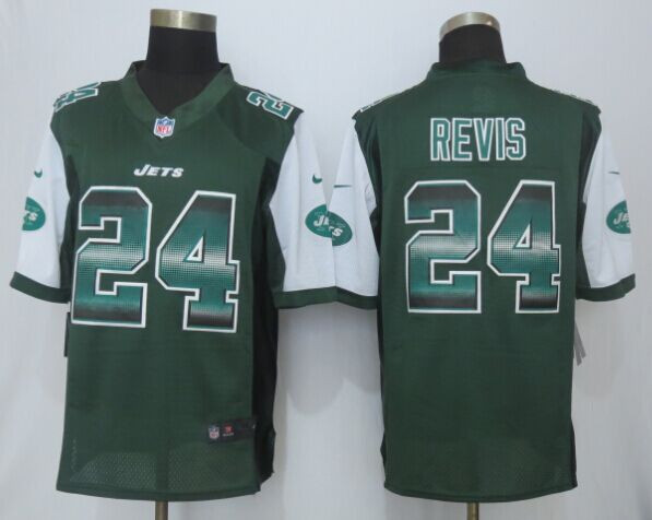 2015 New New York Jets #24 Darrelle Revis Green Strobe Limited Jersey