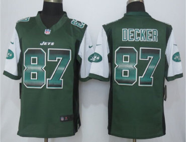 2015 New New York Jets #87 Eric Decker Green Strobe Limited Jersey