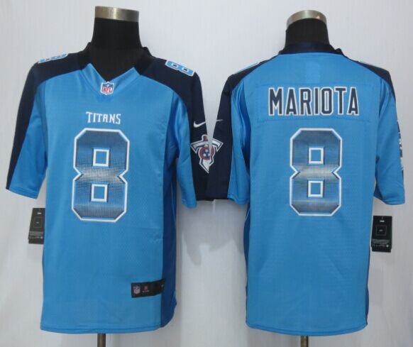 2015 New Tennessee Titans #8 Marcus Mariota Blue Strobe Limited Jersey