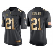 2016 Christmas Day Giants #21 Landon Collins Anthracite Gold Salute to Service Jersey