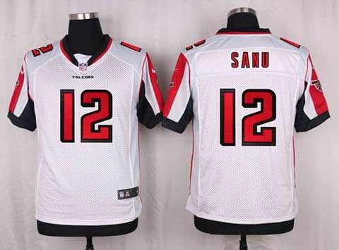 2016 New NFL Jerseys Mens Adults Atlanta Falcons 12 Mohamed Sanu White Road Elite Jerseys