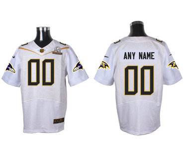 Nike NFL Baltimore Ravens 2016 PRO BOWL White Men's Stitched Elite Customized Jersey