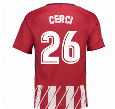 2017-18 Atletico Madrid Alessio Cerci 26 Home Football Shirt