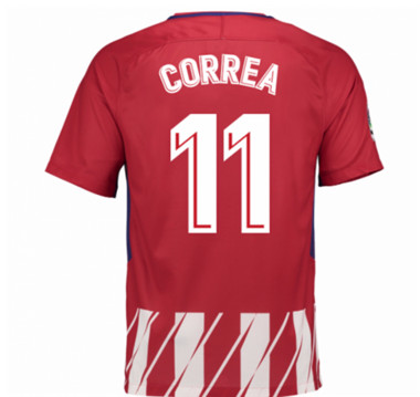 2017-18 Atletico Madrid Angel Correa 11 Home Football Shirt