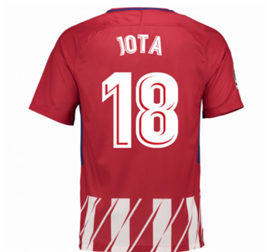 2017-18 Atletico Madrid Diogo Jota 18 Home Football Shirt