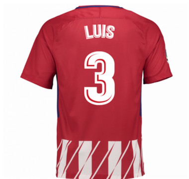 2017-18 Atletico Madrid Filipe Luis 3 Home Football Shirt