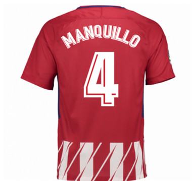2017-18 Atletico Madrid Javier Manquillo 4 Home Football Shirt