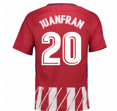 2017-18 Atletico Madrid Juanfran 20 Home Football Shirt