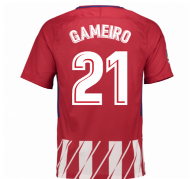 2017-18 Atletico Madrid Kevin Gameiro 21 Home Football Shirt