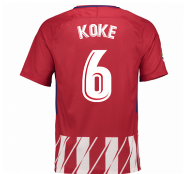2017-18 Atletico Madrid Koke 6 Home Football Shirt