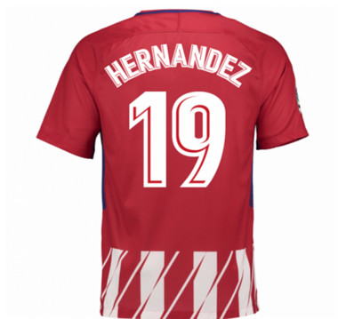 2017-18 Atletico Madrid Lucas Hernandez 19 Home Football Shirt