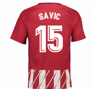 2017-18 Atletico Madrid Stefan Savic 15 Home Football Shirt