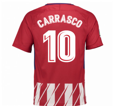2017-18 Atletico Madrid Yannick Carrasco 10 Home Football Shirt