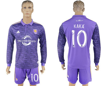 2017-18 Orlando City 10 KAKA Home Long Sleeve Soccer Jersey