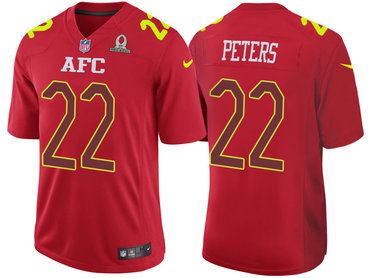 2017 Pro Bowl AFC Kansas City Chiefs 22 Marcus Peters Red Game Jersey