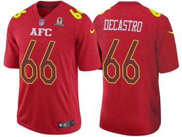 2017 Pro Bowl AFC Pittsburgh Steelers 66 David DeCastro Red Game Jersey
