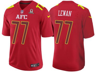 2017 Pro Bowl AFC Tennessee Titans 77 Taylor Lewan Red Game Jersey