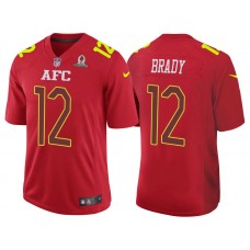 2017 Pro Bowl AFC Tom Brady Red Game Jersey