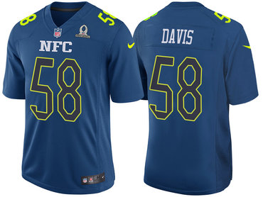 2017 Pro Bowl NFC Carolina Panthers 58 Thomas Davis Navy Game Jersey