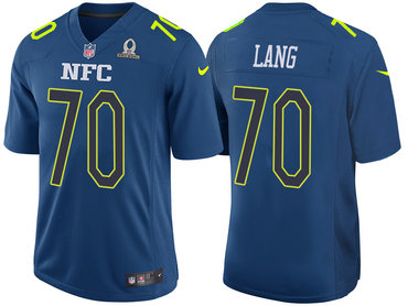 2017 Pro Bowl NFC Green Bay Packers 70 T.J. Lang Navy Game Jersey