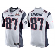 2017 Season Opener Patriots Rob Gronkowski White Super Bowl LI Champions Patch Kickoff Jersey