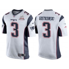 2017 Season Opener Patriots Stephen Gostkowski White Super Bowl LI Champions Patch Jersey