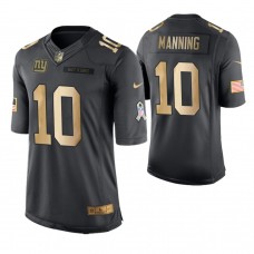 2018 Christmas Giants #10 Eli Manning Anthracite Gold Salute to Service Jersey