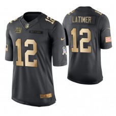 2018 Christmas Giants #12 Cody Latimer Anthracite Gold Salute to Service Jersey