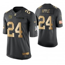 2018 Christmas Giants #24 Eli Apple Anthracite Gold Salute to Service Jersey