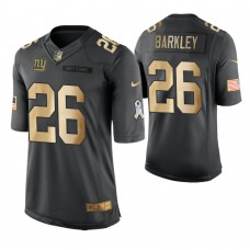 2018 Christmas Giants #26 Saquon Barkley Anthracite Gold Salute to Service Jersey