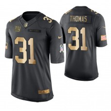 2018 Christmas Giants #31 Michael Thomas Anthracite Gold Salute to Service Jersey