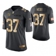 2018 Christmas Giants #37 B.W. Webb Anthracite Gold Salute to Service Jersey