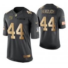 2018 Christmas Giants #44 Mark Herzlich Anthracite Gold Salute to Service Jersey
