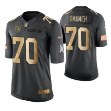 2018 Christmas Giants #70 Patrick Omameh Anthracite Gold Salute to Service Jersey