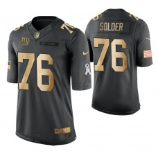 2018 Christmas Giants #76 Nate Solder Anthracite Gold Salute to Service Jersey