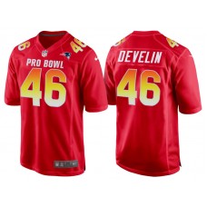 2018 Pro Bowl AFC New England Patriots #46 James Develin Red Game Jersey