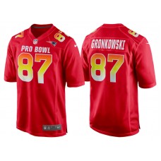 2018 Pro Bowl AFC New England Patriots #87 Rob Gronkowski Red Game Jersey