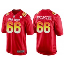 2018 Pro Bowl AFC Pittsburgh Steelers #66 David DeCastro Red Game Jersey