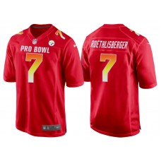 2018 Pro Bowl AFC Pittsburgh Steelers #7 Ben Roethlisberger Red Game Jersey